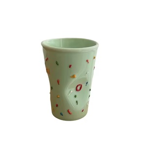 Tasse à café en porcelaine irrégulière, embossée à la main, pour boissons chaudes, tasse à café peinte à la main, tasse personnalisée avec logo, cadeau, tasse en poterie - Product Image 4