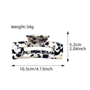 Pinza de <span class=keywords><strong>Pelo</strong></span> Grande Hecha a Mano Estilo Coreano, con Diseño de Leopardo, Vintage, de Alta Gama, para Mujer - Product Image 4