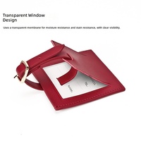 Étiquettes de bagage en cuir véritable style élite professionnel, étiquettes de valise personnalisées, style carte d'embarquement carrée, cadeaux avec impression de logo