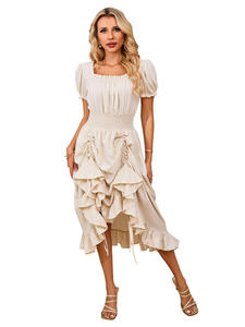 <span class=keywords><strong>Costume</strong></span> Cosplay d'Halloween Adulte Déguisement Toussaint pour Hommes Femmes Princesse Style <span class=keywords><strong>Moyen</strong></span> Âge Décontracté Maxi Longueur Solide - Product Image 2