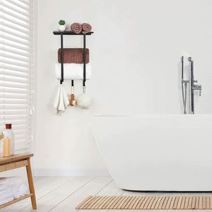 WEKIS Modern Wall <b>Mounted</b> Bathroom Towel Rack with 3 Hooks Cast Iron in ORB Color for Large and Small Towels - Product Image 5