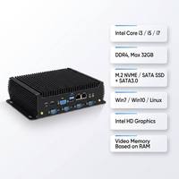 Mini PC Industrial I3 I5 I7 de 12.ª Generación, Sistema Barebone, Mini PC Sin Ventilador, 2 LAN, 2.5G, WiFi, 6*COM, RS232, RS485