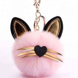 <span class=keywords><strong>Promo</strong></span> 8CM Gatto in peluche soffice portachiavi carino peluche borsa animale Charm decorazione Pom Pom portachiavi per donne ciondolo regalo all'ingrosso - Product Image 1
