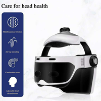 Casque de massage électrique pour les yeux et la tête avec chaleur pour soulager les maux de tête et les migraines, avec vibration et thérapie thermique