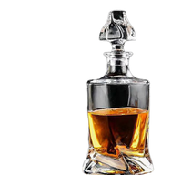 Haut de gamme clair polygonal Unique Design 750ml 45ml Whisky Vodka Brandy Rhum Gin Super Flint Verre Vin Liqueur Bouteilles