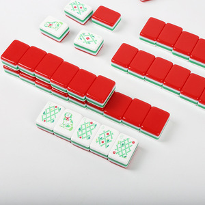 Style européen et américain transfrontalier, design rouge à quatre couches et blocs de couleurs, ensemble de mahjong occidental portable, directement de l'usine - Product Image 4