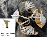Chaussures de danse latine en Satin professionnel chaussures de robe de mariée brillantes blanches pour la performance de fête chaussures de danse du nouveau fabricant