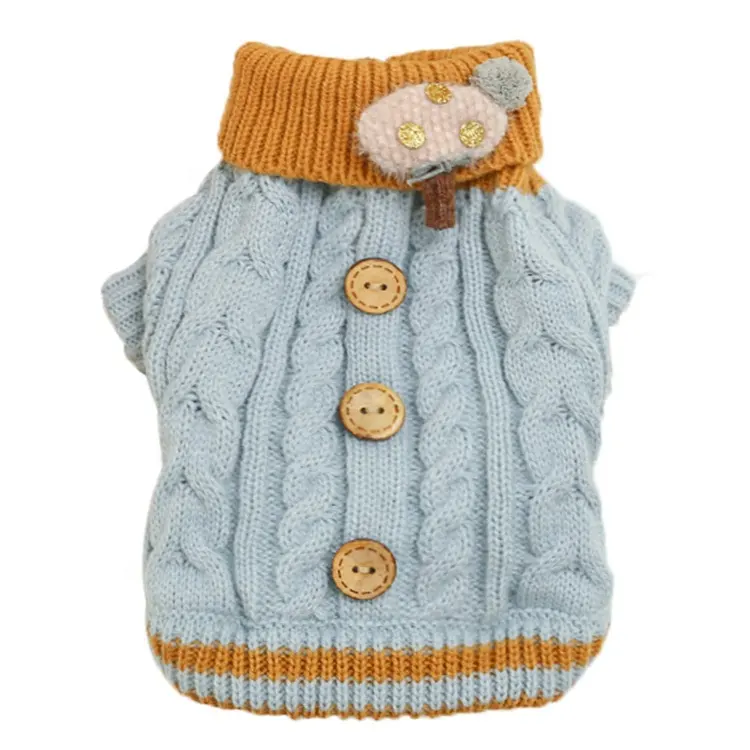 Ropa para gatos suéter con botones dulces Otoño e Invierno ropa para mascotas suéter para cachorros