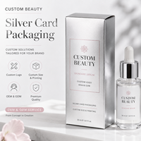Boîte d'emballage en carton personnalisée avec impression d'autocollants logo laser vert argenté pour parfums et cosmétiques