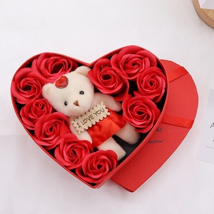 Regalo de San Valentín, Oso de Rosas Artificiales, Oso de Peluche de Rosas, Rosa Artificial Preservada con Caja en Forma de Corazón - Product Image 6