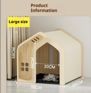 Niches pour chiens en bois massif écologiques pour usage intérieur, toutes saisons, avec fermeture à poussoir, cages pour animaux, lits pour animaux, lit pour chat - Product Image 3
