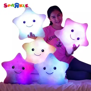 35cm LED el feneri tutma yastığı beş yıldızlı bebek peluş hayvanlar doldurulmuş oyuncaklar aydınlatma noel hediyesi dolması peluş T hediye çocuk
