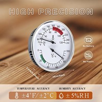 Termómetro Higrómetro de Aluminio para Sauna de 4 Pulgadas con Pantalla Analógica de Alta Precisión, Lectura Rápida, Escala Dual F/C