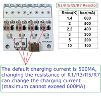 CRTC42QA 4CH TYPE-C USB 3.7V 4.2V Modul Pengisi Daya Baterai LiPo Polymer Li-Ion 42x40x4.5mm untuk ESP32 ESP8266 Raspberry Pi 4