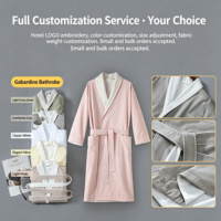 Peignoir double couche pour adulte en gros, extérieur en gabardine et doublure en polaire cristalline, peignoir chaud d'hiver, logo personnalisé OEM ODM