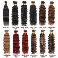 Ekstensi Rambut Manusia Deep Wave Boho Braids, 100% Virgin, Bebas Kusut, Dapat Diwarnai, Berbagai Warna, Grosir Senmu Beauty