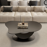 Ensemble de tables basses Stone Moon, style moderne minimaliste de luxe léger, salon, petit appartement, table à thé ovale créative de style nordique