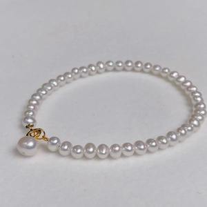 Bracelet de perles d'eau douce de 3 mm de style minimaliste Wenchi, perles authentiques presque rondes pour superposition, idéal pour la Saint-Valentin, Chine - Product Image 3