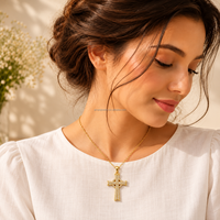 Pendentif Croix ARNAN en Laiton Plaqué Or, Breloque pour Fabrication de Bijoux DIY, Bracelet, Collier, Accessoires de Mode Audacieux, Vente en Gros