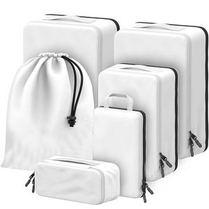 Juego de 6 Cubos de Compresión Oxford para Empacar, con Cierre de Cremallera y Diseño con Estampado de Personajes, para Ropa, Zapatos y Equipaje - Product Image 1