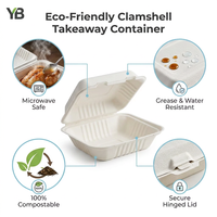 Contenitore per Pranzo in Bagassa da 9 Pollici, 100% Compostabile e Biodegradabile, per Asporto, Campeggio, Ristoranti e Catering