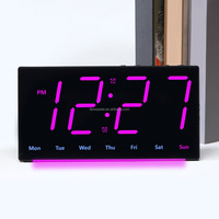 Multifunktionaler Großer LED Digitaler Nachttisch-Wecker LED-Wanduhr mit Datum, Uhrzeit, Temperatur, Alarm/Schlummerfunktion und Nachtlicht