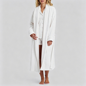 Peignoir de bain en flanelle de coton <span class=keywords><strong>OMD</strong></span>/OEM pour femme, à manches longues, peignoir d'intérieur thermique, peignoir de spa doux pour la peau - Product Image 1