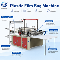 Machine automatique de fabrication de sacs en film plastique polyéthylène à soudures latérales, à haute vitesse, avec découpe stable et production efficace