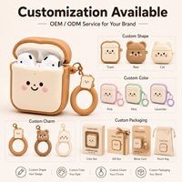 Étui personnalisé en PVC souple pour écouteurs, motif alimentaire mignon, boîte de protection pour écouteurs