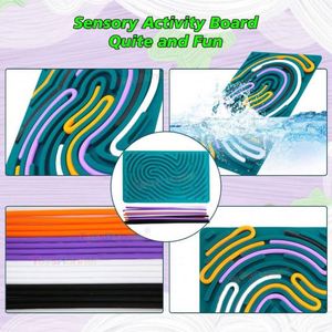 Tabla Sensorial de Silicona PU para Aliviar el Estrés, Colores Personalizados para Niños Pequeños, Tabla de Actividades Montessori - Product Image 2