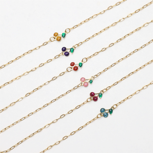 Pulsera minimalista de frutas PVD, cadena fina de acero inoxidable chapada en oro de 18 quilates, bonita pulsera de cereza, tobillera para niñas - Product Image 2