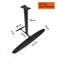 Planche de wingfoil pour sports nautiques, hydrofoil, OEM, grande lame en fibre de carbone GY1310, 2100 cm², mât en alliage d'aluminium, pour le surf