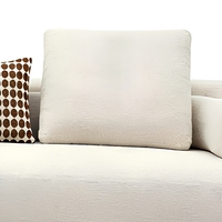 Modernes 4,08m Quadratisches Modulares Sofa Cremefarbenes Bouclé-Stoffsofa Großes Modulares Sofa für Luxus-Wohnzimmer Apartment Villa Edelstahl