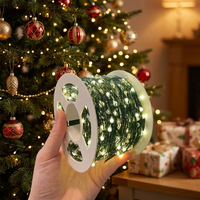 Guirlande lumineuse LED à basse tension en fil de cuivre vert avec télécommande pour la décoration de l'arbre de Noël, des mariages et des fêtes