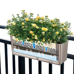 BRICE-Maceta decorativa Rectangular de 14 pulgadas, Maceta colgante de barandilla para balcón, venta al por mayor, Maceta de flores - Product Image 4