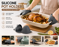 Gants de four en silicone 240 résistants aux hautes températures, antidérapants, épaissis, à deux doigts, isolants thermiques, écologiques et durables
