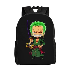 Sac à dos Chibi Roronoa <span class=keywords><strong>Zoro</strong></span> <span class=keywords><strong>One</strong></span> Pieces Treasure, sac à dos de sport, de randonnée, de voyage, pour hommes et femmes, sacs en toile pour ordinateur portable - Product Image 1