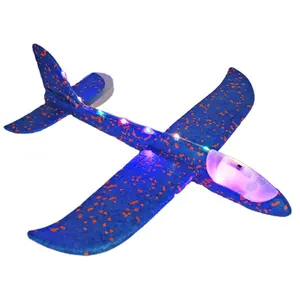 2022 Agreat Wholesale Kids Outdoor Airplane Toy Led Foam Glider Catapult 2 In1 Flight Mode Foam Glider Airplane