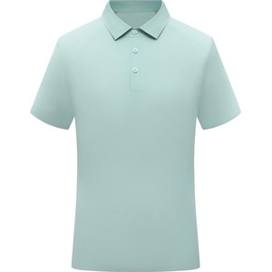 Unisex Breathable Nylon Polo Shirt Summer Workwear Short Sleeve Light Green - Product Image 3