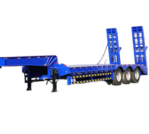 Remolque de Plataforma Baja de Servicio Pesado con 3/4 Ejes, 40, 50 y 100 Toneladas, Semirremolque Gooseneck de Plataforma Baja - Product Image 1