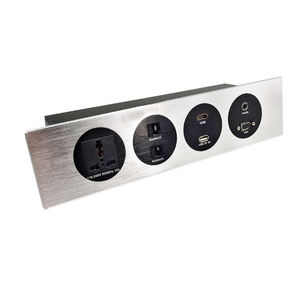 Prise de bureau industrielle encastrée pour hôpital, en aluminium, avec ports USB Type-C PD65W, IP44, prise universelle encastrée - Product Image 3