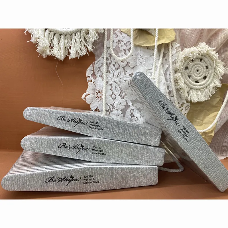 Professional Emery Board Manicure nail Art Tools Custom Logo Double-Sided Nail File 100/180 Grit Nail File