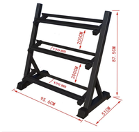 Support de rangement réglable pour haltères à domicile, support d'haltères à 3 niveaux, pour haltères hexagonaux ou autres