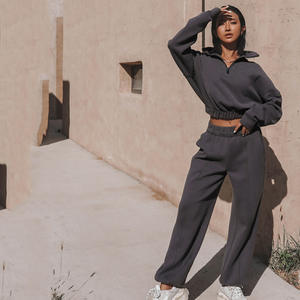 Conjunto Deportivo de Dos Piezas para Mujer, Personalizado, Color Sólido, Informal, Primavera, Tejido de Punto con Serigrafía Frontal, MOQ 2 Piezas - Product Image 4