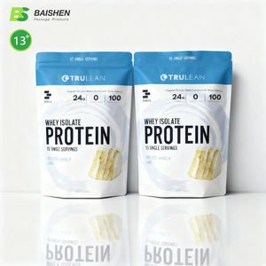 שקיות אבקת חלבון מודפסות בהתאמה אישית, עמידות בפני לחות, עם מחסום חמצן, MOQ נמוך, לאריזת אבקת חלבון עבור מותגים מתחילים - Product Image 1