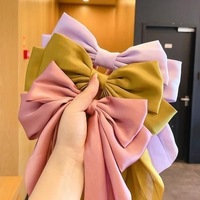 Barrettes à cheveux élégantes et luxueuses pour filles, accessoires pour cheveux, nœud en ruban, barrettes en satin rose pour femmes