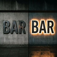 Letras LED Iluminadas Frontalmente para Exteriores, Letreros de Canal 3D de Acrílico Impermeables para Discotecas, Bares, Centros de Entretenimiento y Fachadas de Tiendas