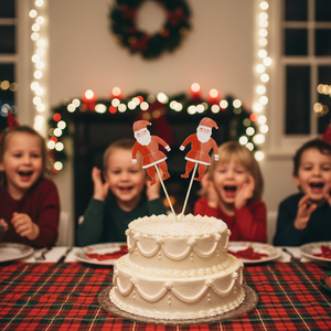 902138 Bâtonnets en papier Père Noël de <span class=keywords><strong>10</strong></span> cm de haut pour centre de table de Noël, cupcakes et desserts, décoration de fête - Product Image 4