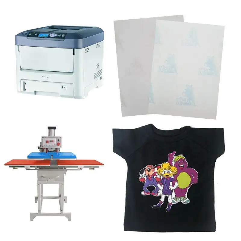 100 Sets/pack A+B Dark Laser No Cut Heat Transfer Paper Self Weeding Thermal Paper Transfer For T-shirt