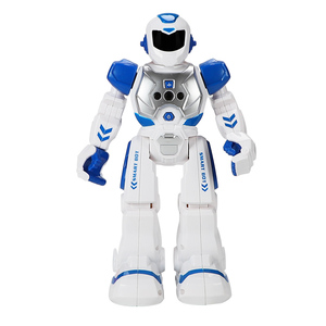 Robot <span class=keywords><strong>à</strong></span> induction <span class=keywords><strong>à</strong></span> télécommande infrarouge - Bleu Rechargeable RoboCop Jouet intelligent pour l'apprentissage précoce et chant électrique - Product Image 1